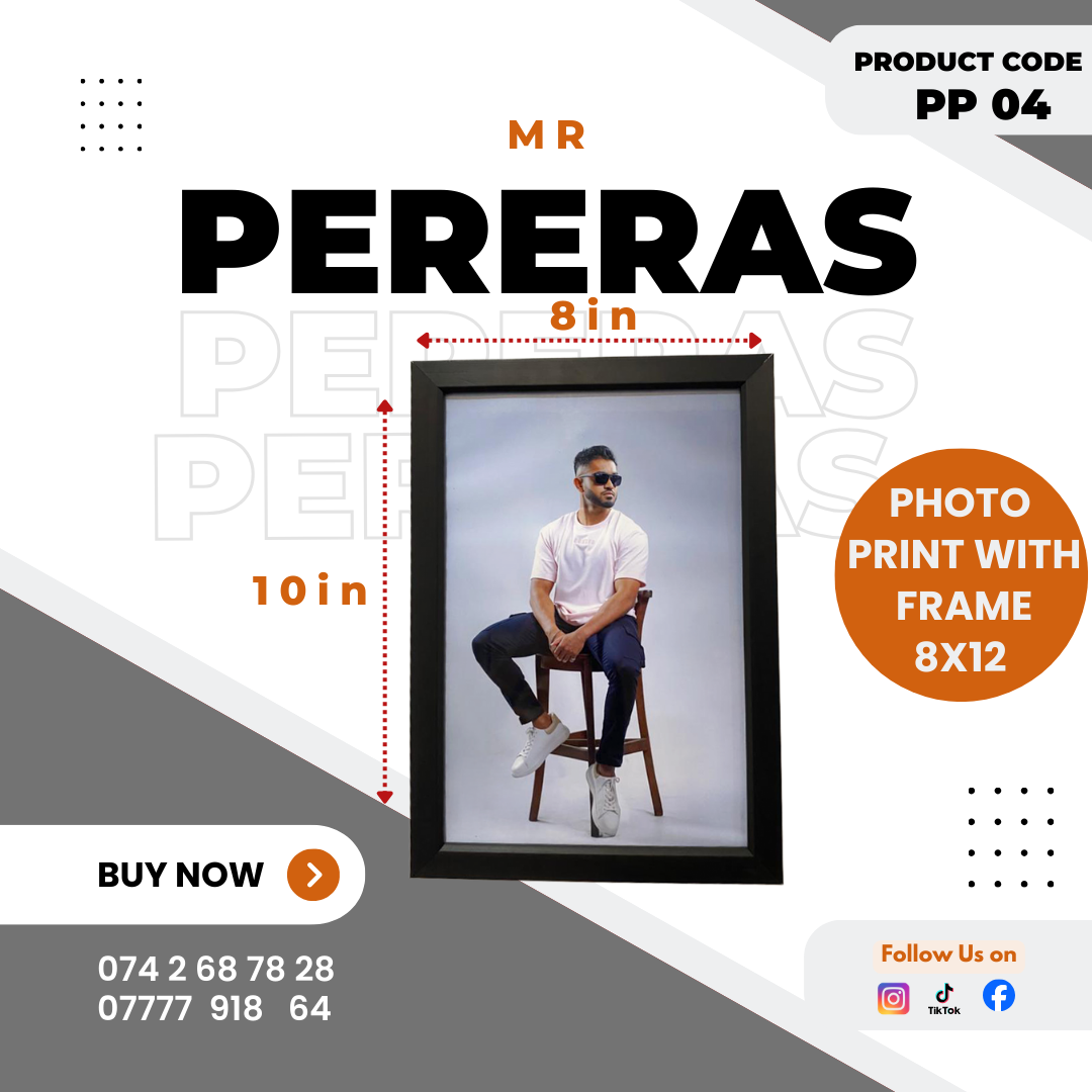 8X12 Photo with Frame | Mr.perera's.lk